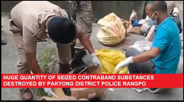 Huge Quantity Of Drugs Destroyed BY Rangpo Police Under Pakyong District at Singtam