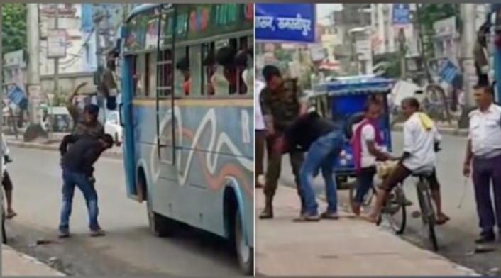 Watch : Police Officer Assaults Youth and Forces Him to Lick Spit in Bihar
