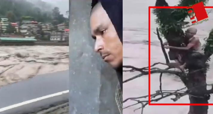 Father Clings to Tree Throughout Night During Flood, Son Passes Away, Two Daughters Missing