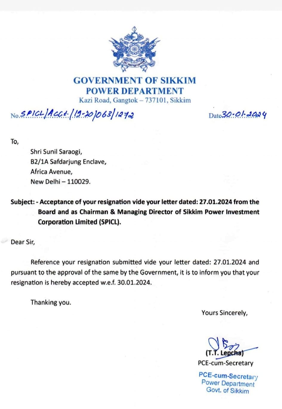 Here's Copy Of Acceptance Letter 
