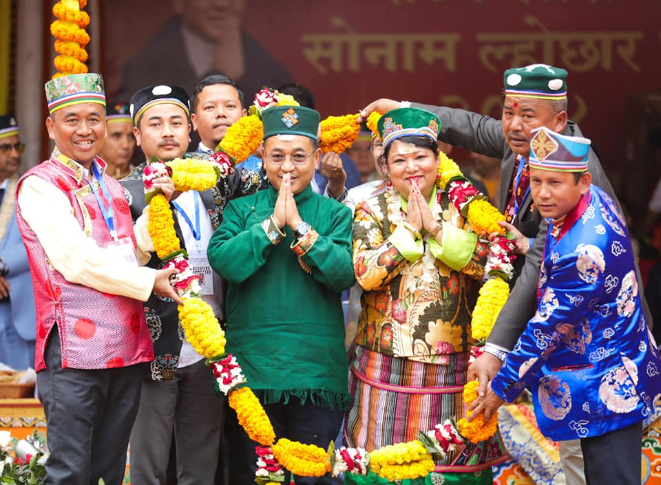 Chief Minister attends State level Sonam Lochhar Celebration,2024 at Melli under Namchi district