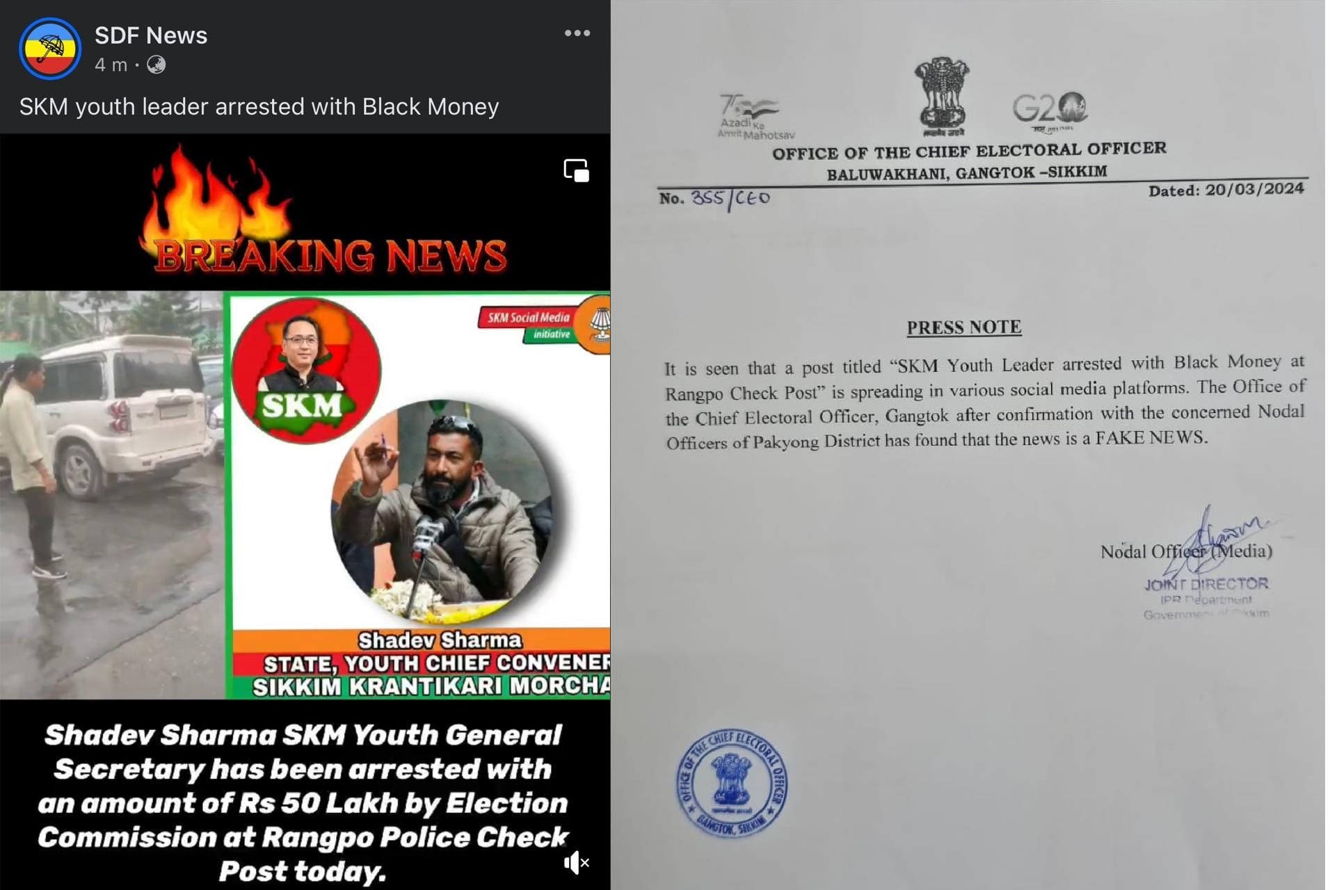 SDF Party's Social Media Embroiled in 'Fake News' Controversy Amidst MCC