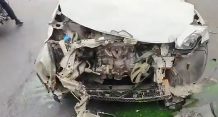 NBSTC Bus Collision With Private Car At Bagdogra