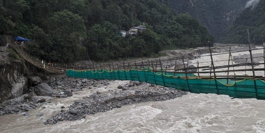 141 Meters Long Cane Foot Bridge opened at Sangklang