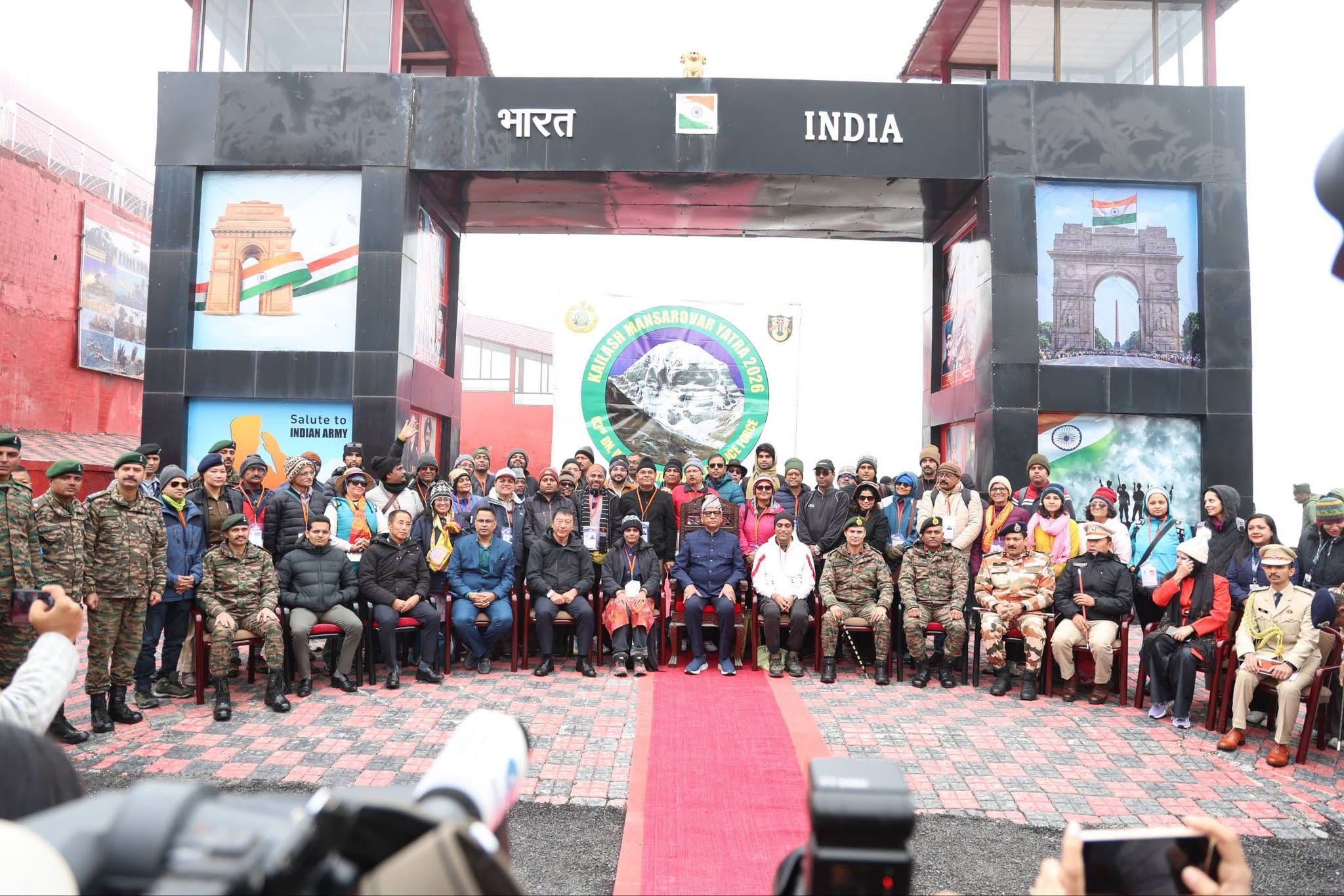 Governor Om Prakash Mathur Flags Off First Batch of Kailash Mansarovar Yatra 2026 from Nathu-La