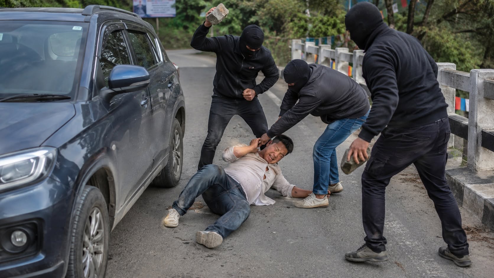 Masked Men Allegedly Attack Soreng Resident Near Rangyang Bridge, Police Launch Probe
