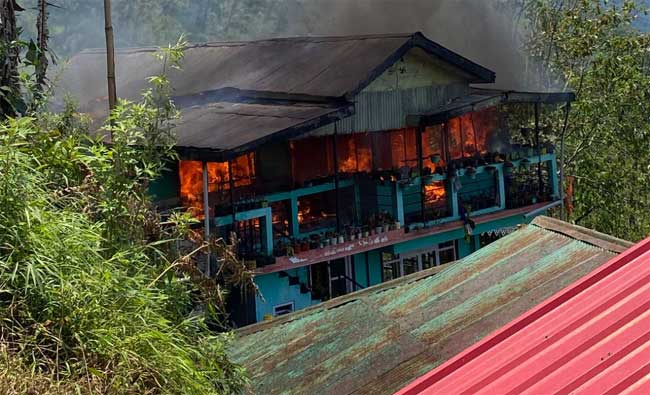 Major Fire Damages Phodong Home; Swift Response Prevents Wider Disaster