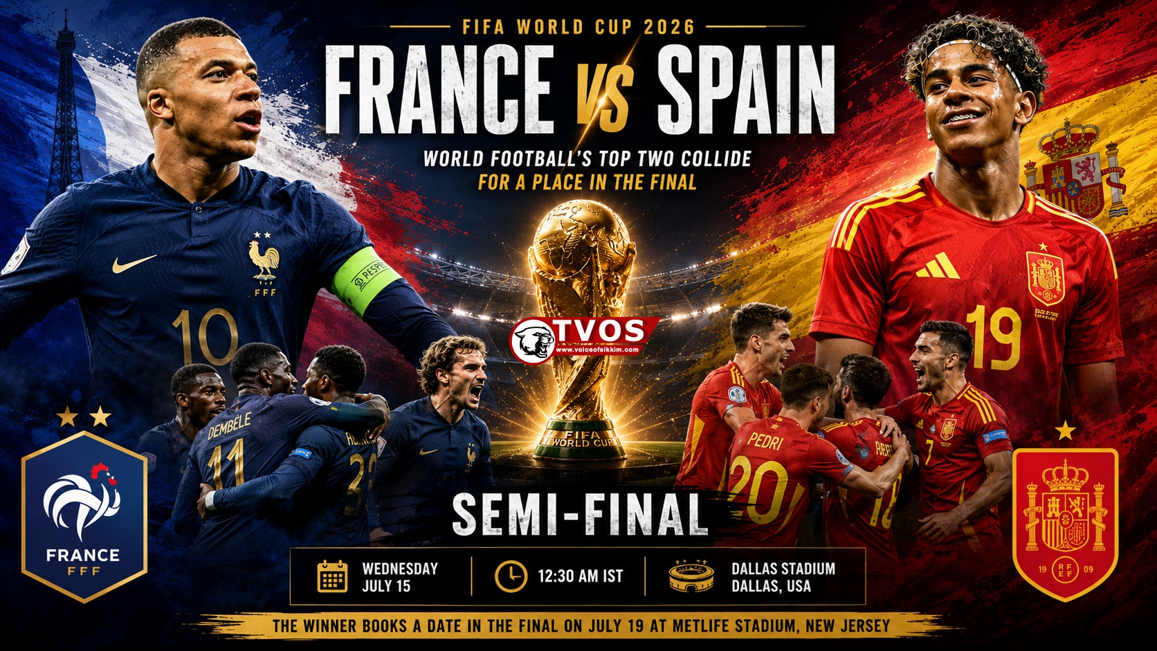 France vs Spain FIFA World Cup 2026 semifinal preview Mbappe and Yamal