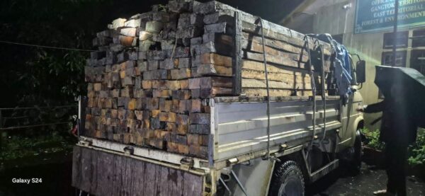 Seized illegal timber consignment at Gangtok Forest Division Range Office after Ranka interception Seized illegal timber consignment at Gangtok Forest Division Range Office after Ranka interception