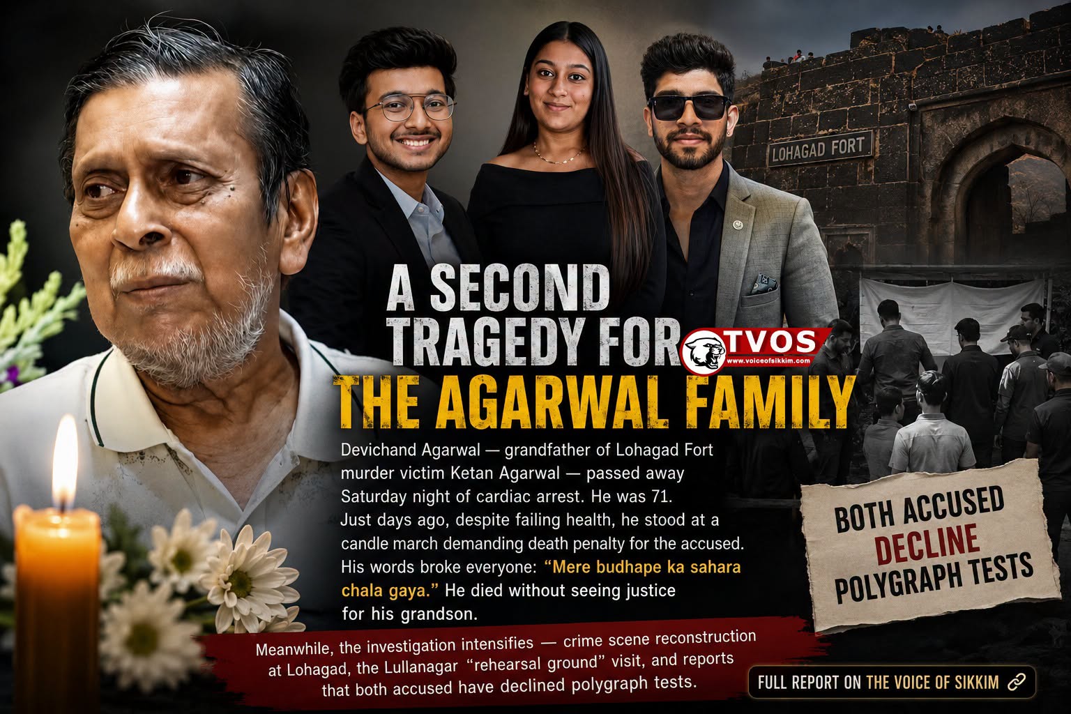 Devichand Agarwal grandfather of Ketan Agarwal who died of cardiac arrest weeks after Lohagad Fort murder case
