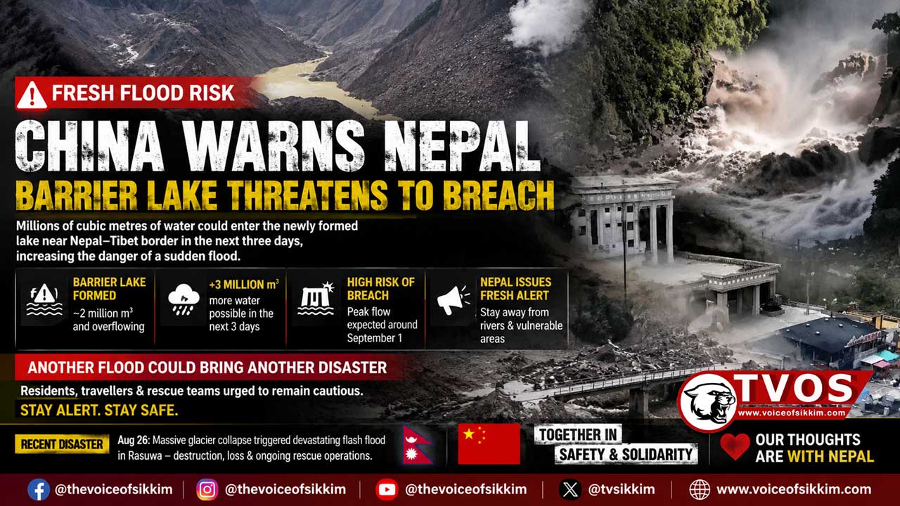 Fresh Flood Risk From Barrier Lake near Nepal-Tibet border