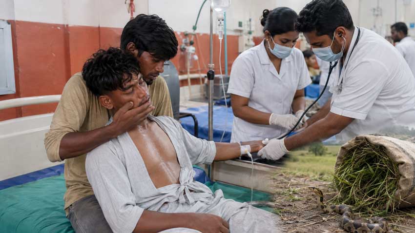 Hardoi Snakebite Rescue involving Arun, Akash and the medical team treating the snakebite victim