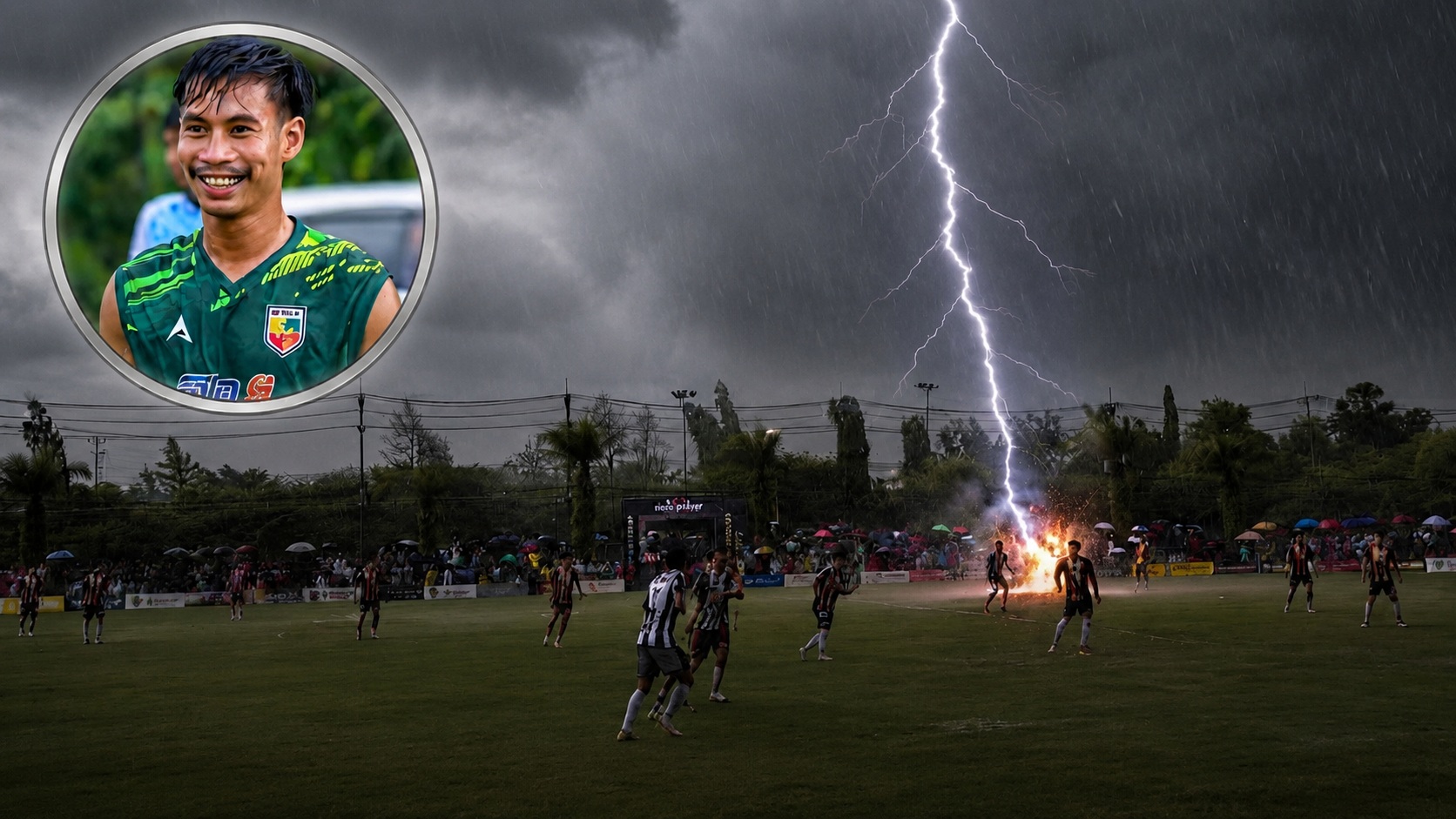 Sofwan Awae lightning strike incident at Golok FA Cup football match