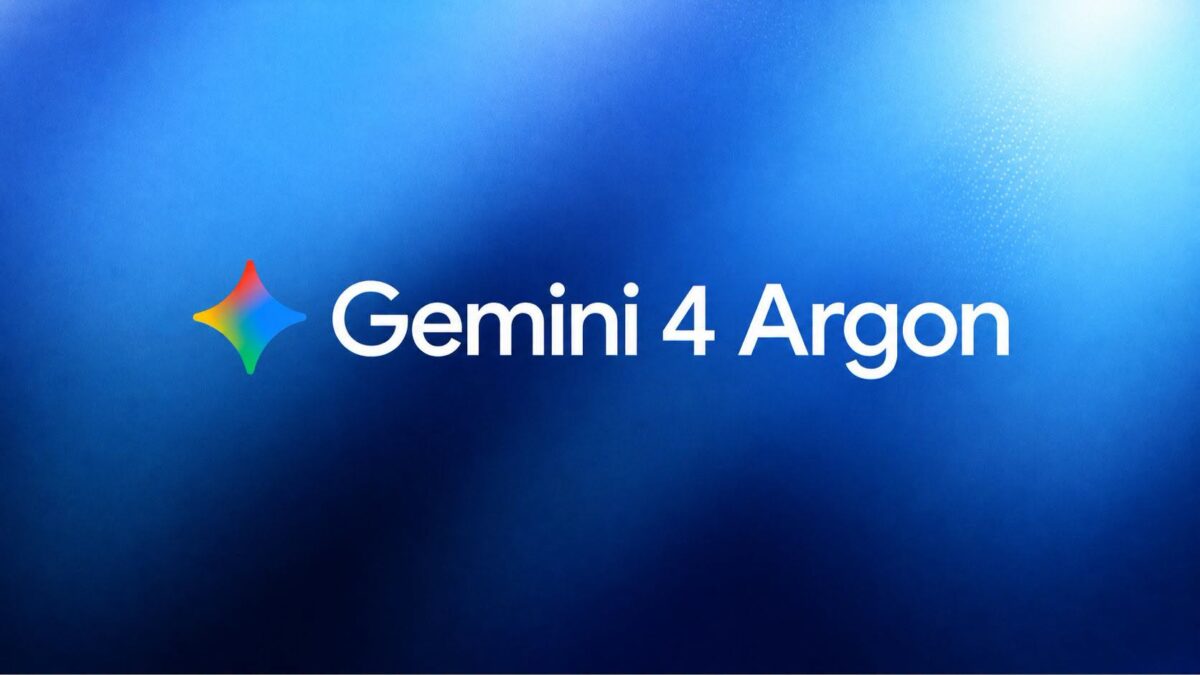 Google Gemini 4 Argon AI model announcement graphic showing the Gemini logo