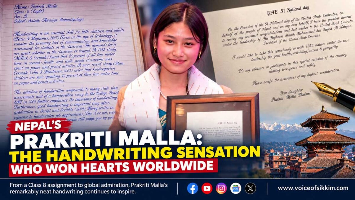 Prakriti Malla Nepali student famous for exceptionally beautiful handwriting