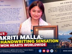 Prakriti Malla Nepali student famous for exceptionally beautiful handwriting