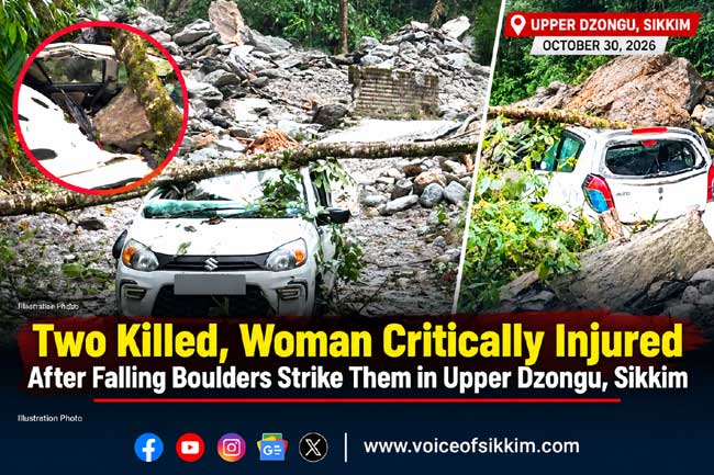 Upper Dzongu boulder fall incident kills two brothers and critically injures a woman in Mangan District, Sikkim.